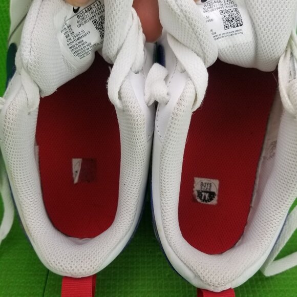 ✅Nike Court Borough Low 2 GS White Deep Royal Big Kids Sneakers Youth 7Y Shoes - Picture 5 of 11